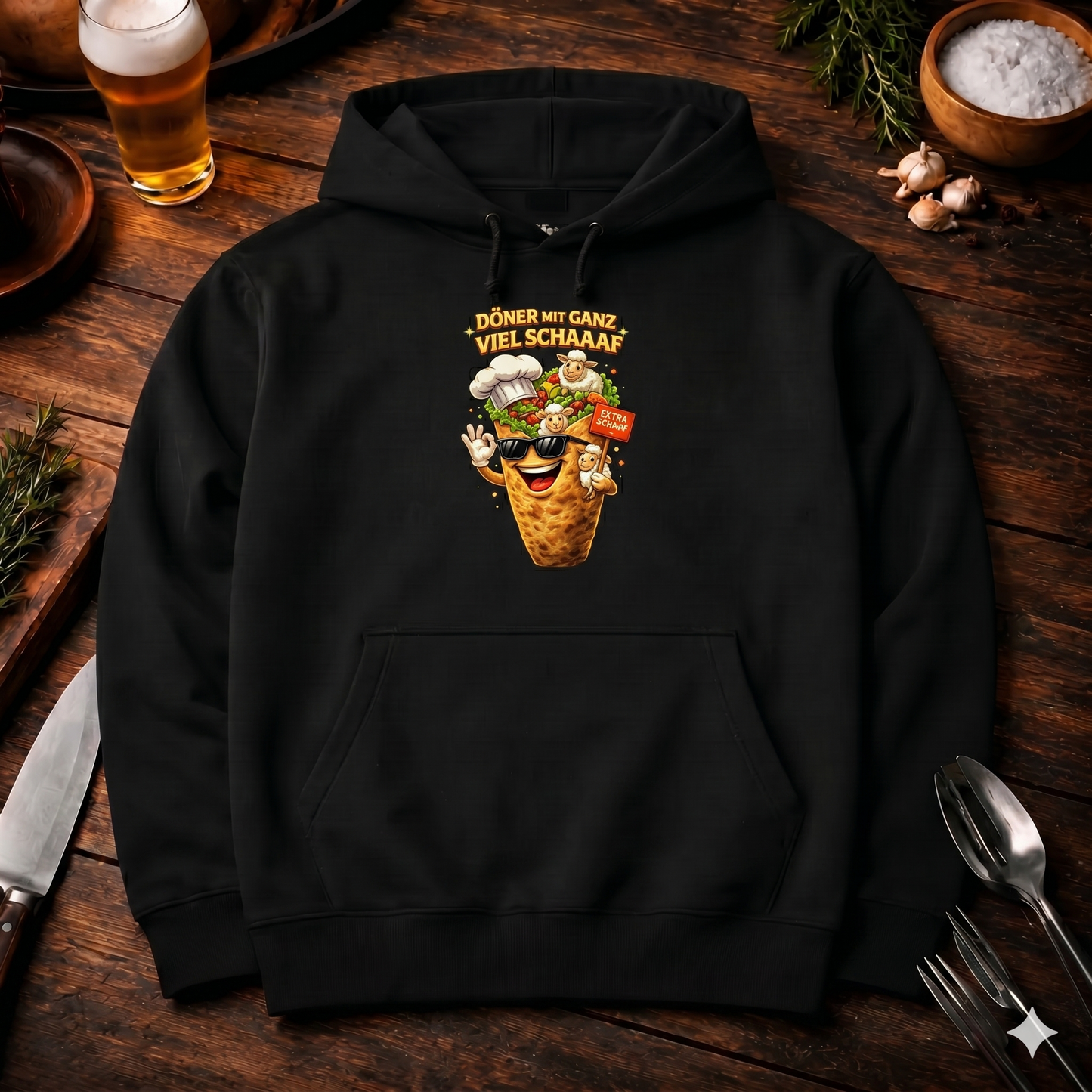 Döner mit ganz viel Schaaaf Premium Hoodie | Lustiges Kebab & Schaf Motiv