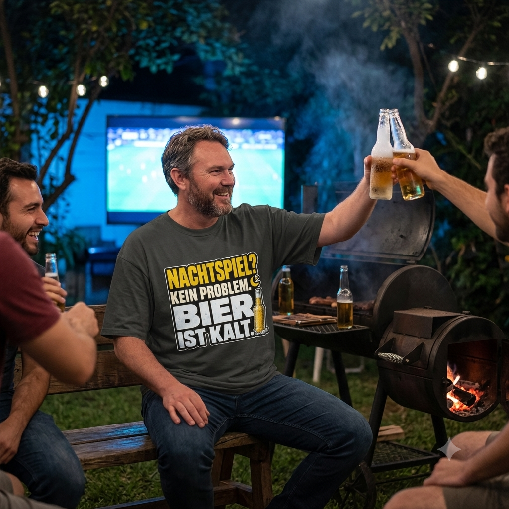 Nachtspiel Kein Problem – Lässiges Oversized T-Shirt (Lustiges WM 2026 Fußball & Grillen Shirt)