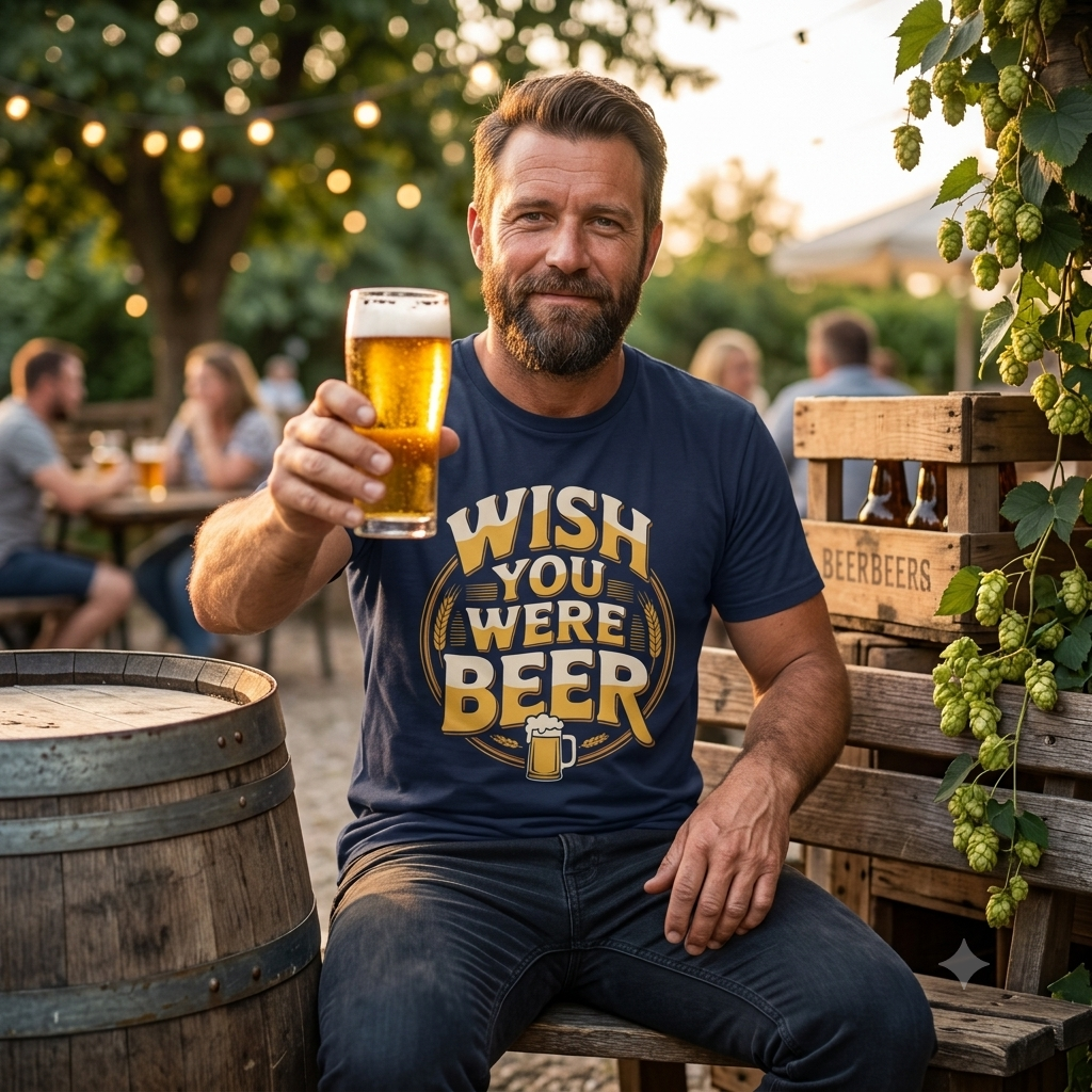 Wish You Were Beer – Premium T-Shirt für Grillmeister