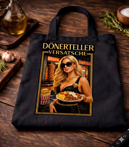 Dönerteller Versatsche Jutebeutel | Ironic Luxury Baumwolltasche | Meatware®