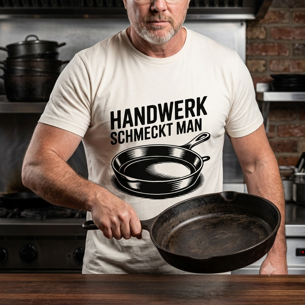 Handwerk schmeckt man – Meatware Premium Küchen-Shirt