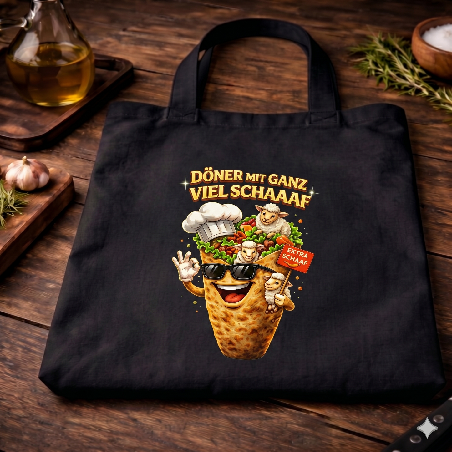 Döner mit ganz viel Schaaaf Jutebeutel | Nachhaltige Baumwolltasche | Meatware®