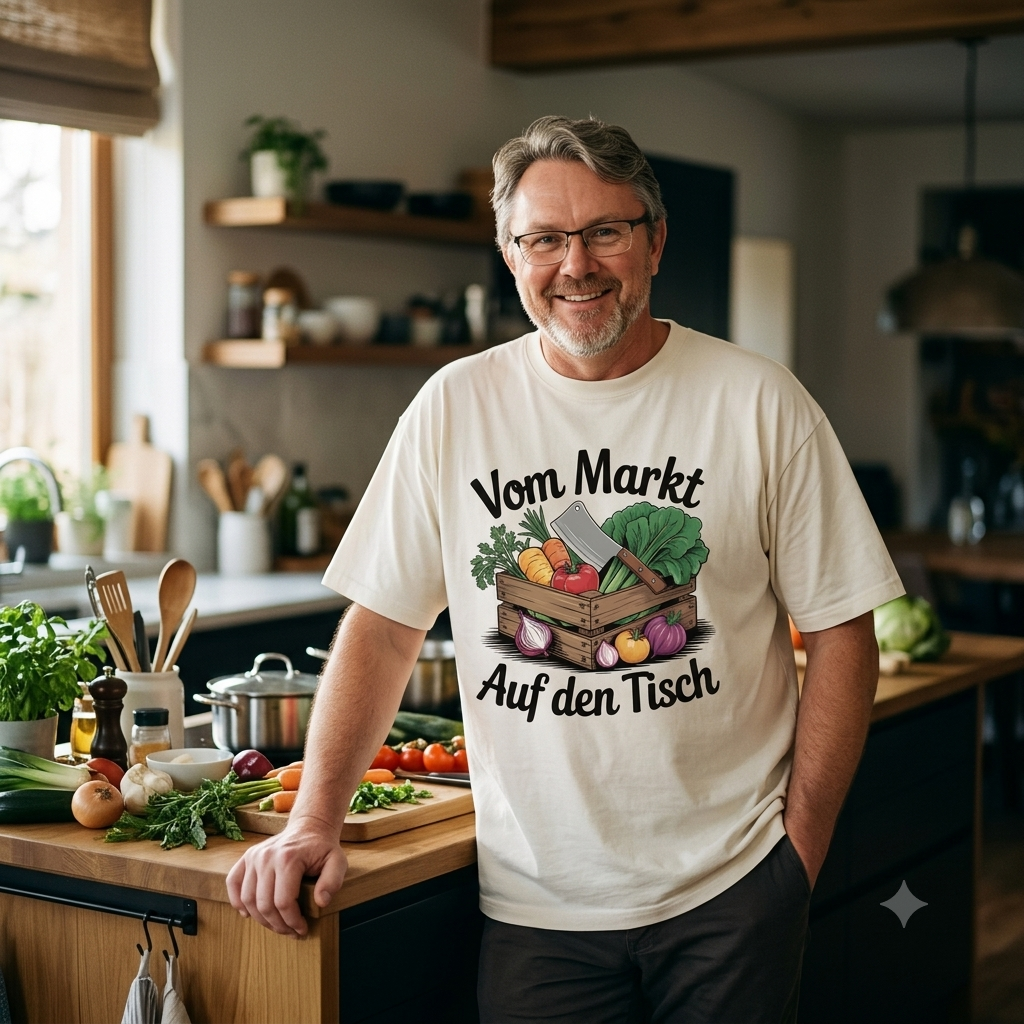 Vom Markt auf den Tisch – Oversized T-Shirt (Farm-to-Table Kochdesign)