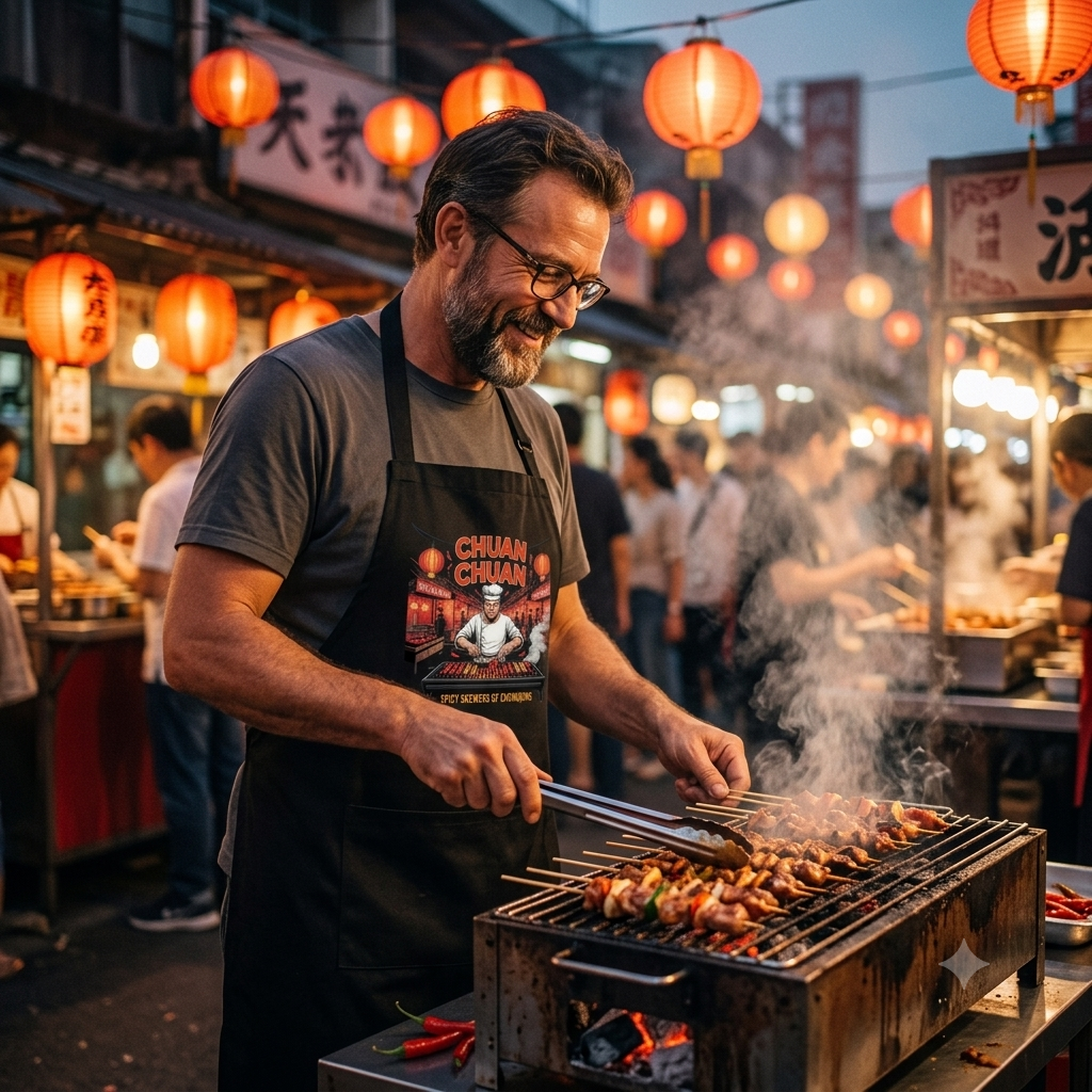 Chuan Chuan Chongqing – Premium Grillschürze (Spicy Asian BBQ Kochschürze)