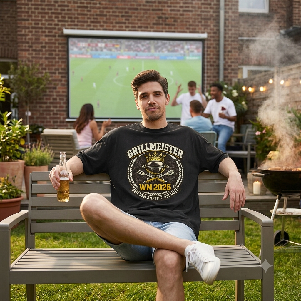 Grillmeister WM 2026 – Lässiges Oversized T-Shirt (Fußball & Grillen Fanshirt)