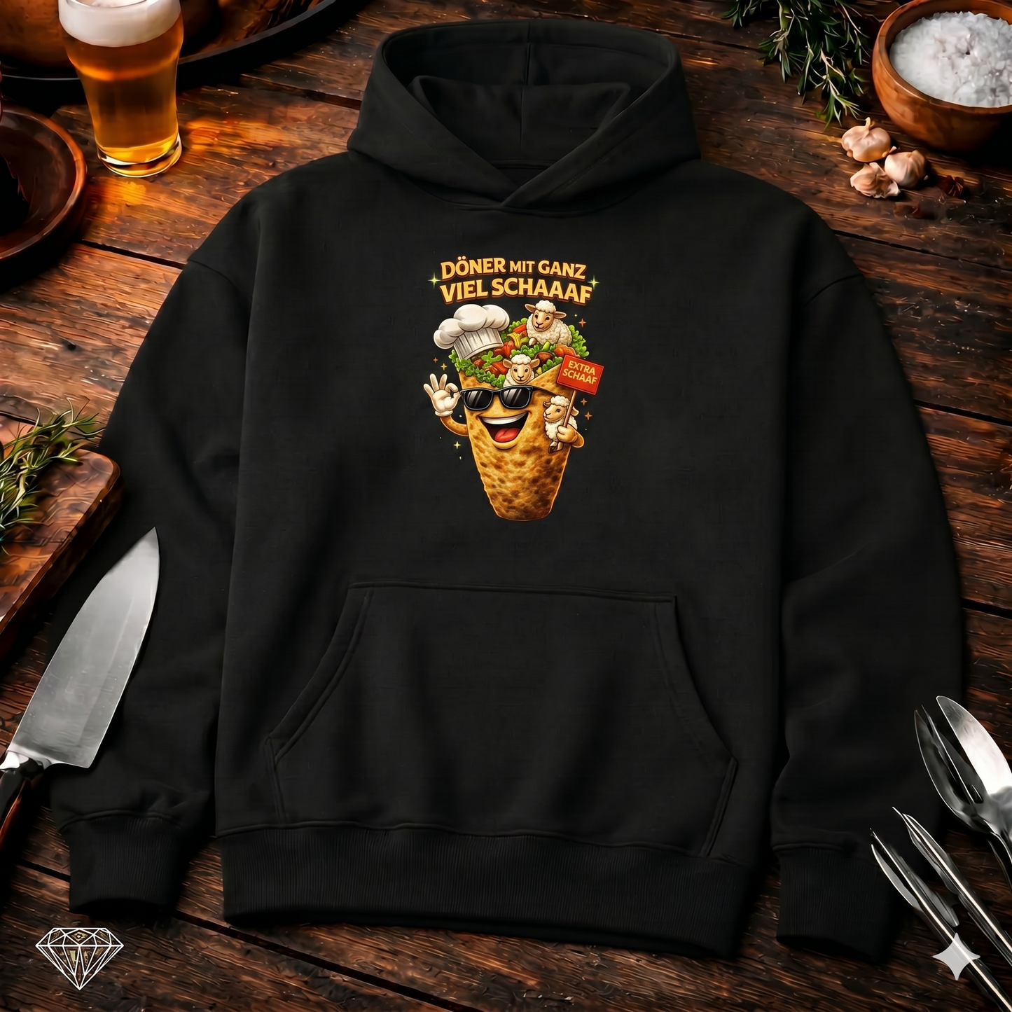 Döner mit ganz viel Schaaaf Oversized Hoodie – Heavyweight | Lustiger Kebab Style