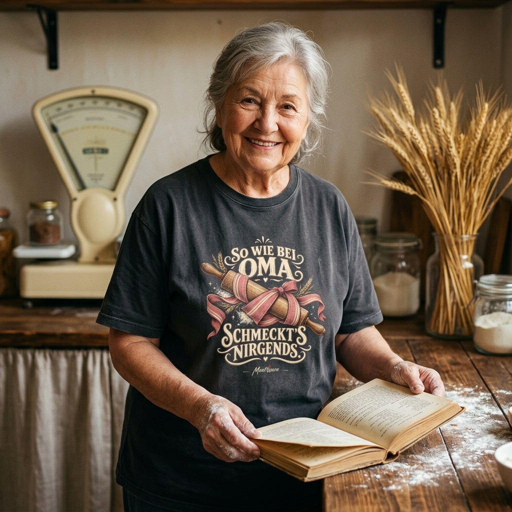 So wie bei Oma schmeckt's nirgends – Kochen Backen Küche Oversized Shirt