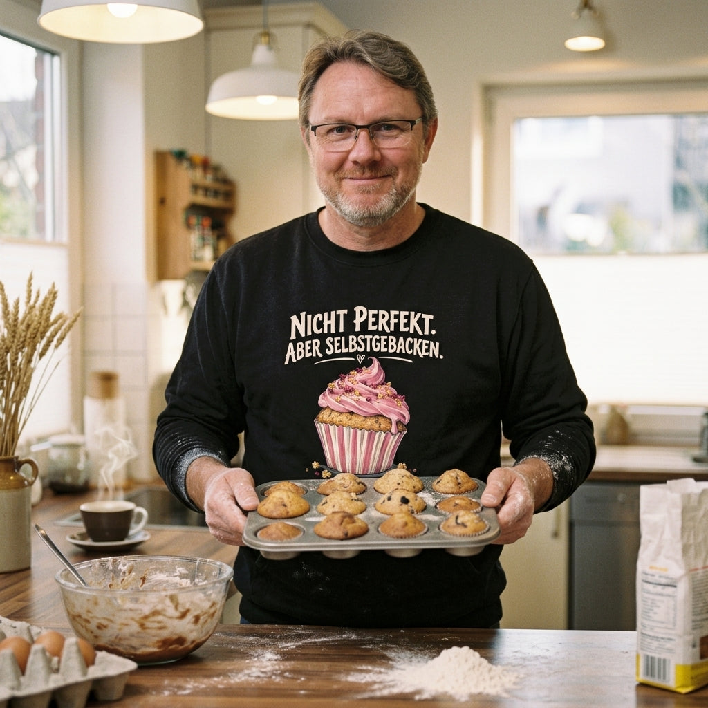 Nicht perfekt. Aber selbstgebacken. – Cupcake Backen Premium Organic Sweatshirt