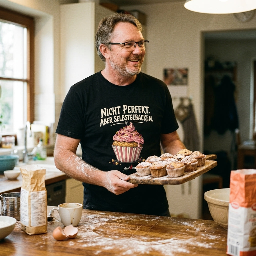 Nicht perfekt. Aber selbstgebacken. – Cupcake Backen T-Shirt