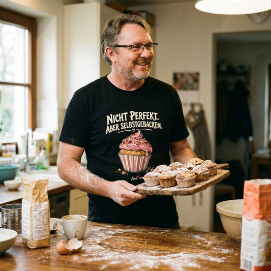 Nicht perfekt. Aber selbstgebacken. – Cupcake Backen T-Shirt