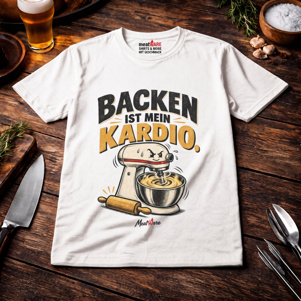 Backen ist mein Kardio – Lustiges Küchen T-Shirt