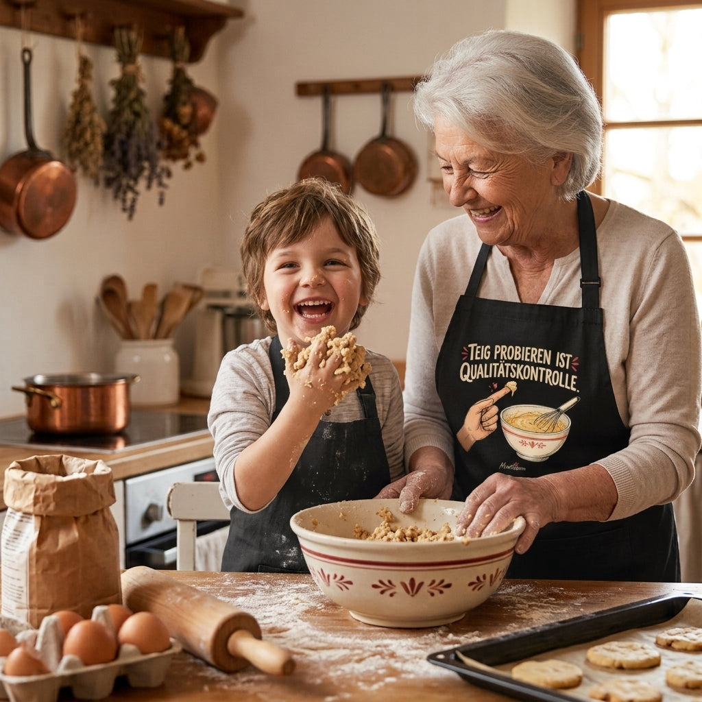 Teig probieren ist Qualitätskontrolle – Lustiges Backen Backschürze