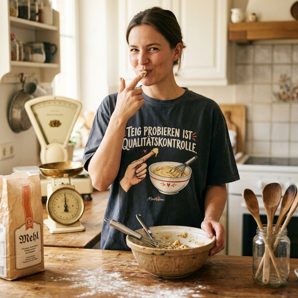 Teig probieren ist Qualitätskontrolle – Lustiges Backen Oversized T-Shirt