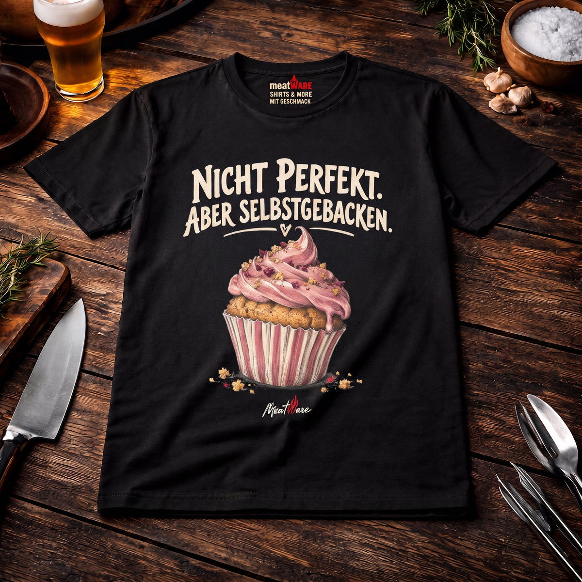 Nicht perfekt. Aber selbstgebacken. – Cupcake Backen T-Shirt