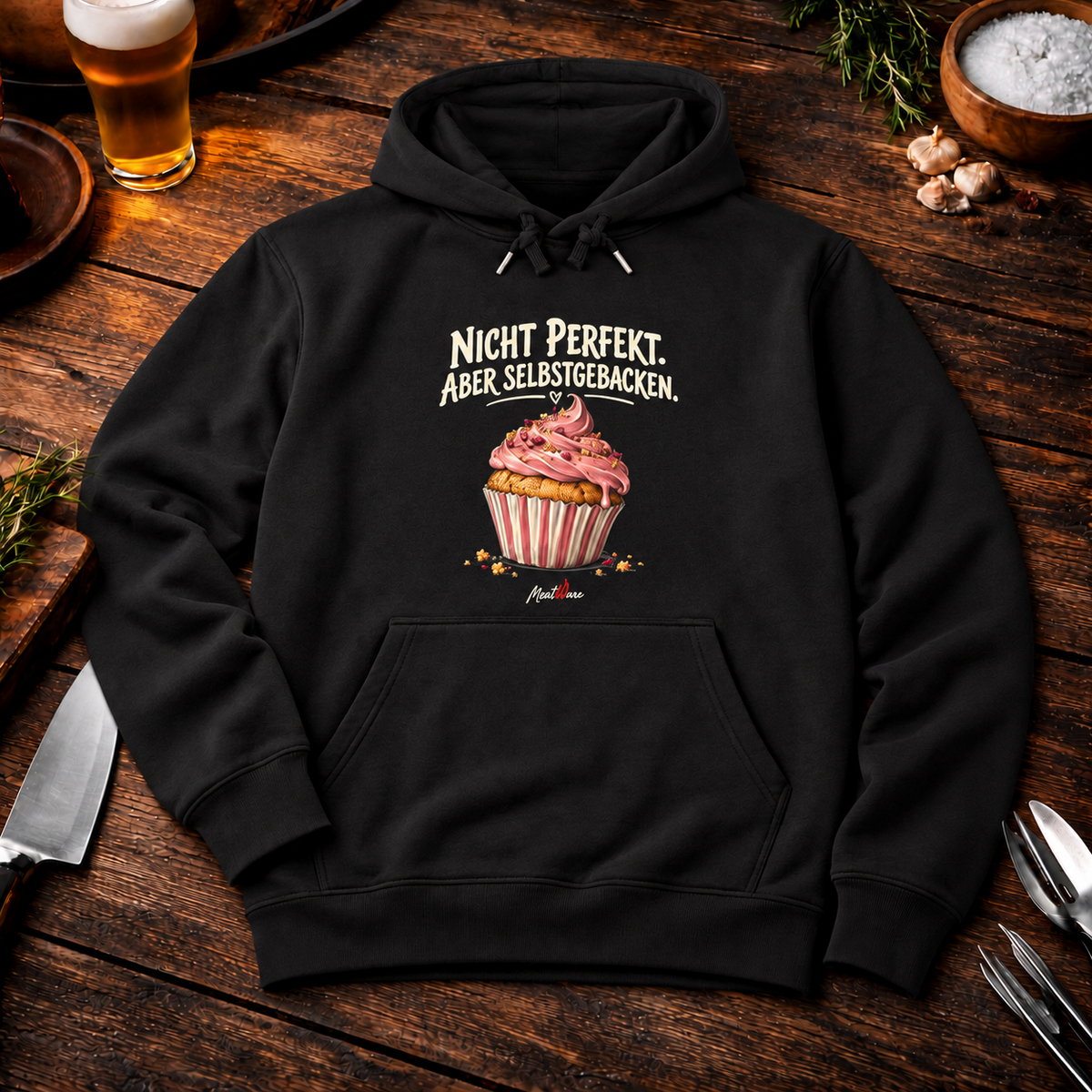 Nicht perfekt. Aber selbstgebacken. – Cupcake Backen Premium Hoodie