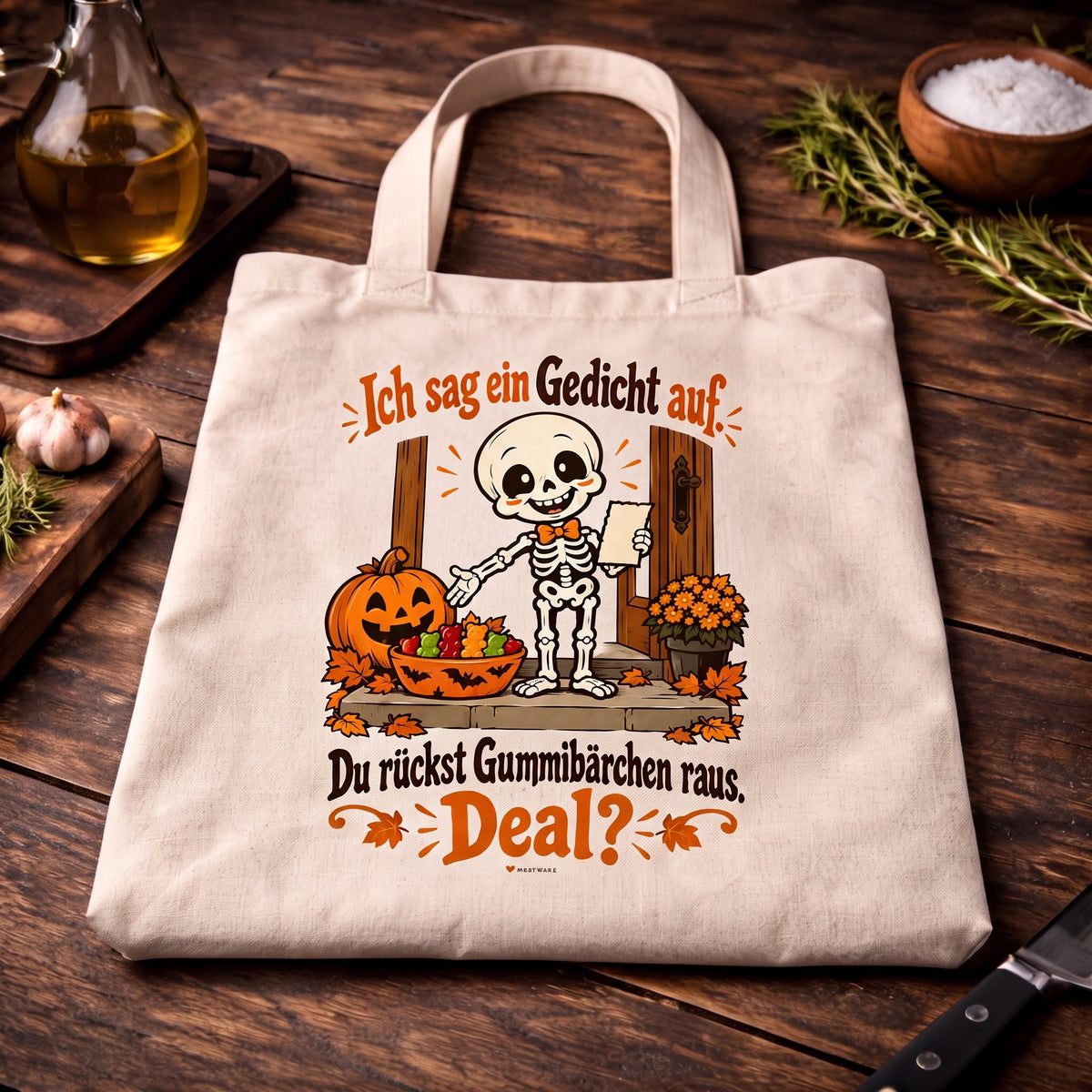 Gedicht gegen Gummibärchen Deal | Lustige Trick or Treat Tasche