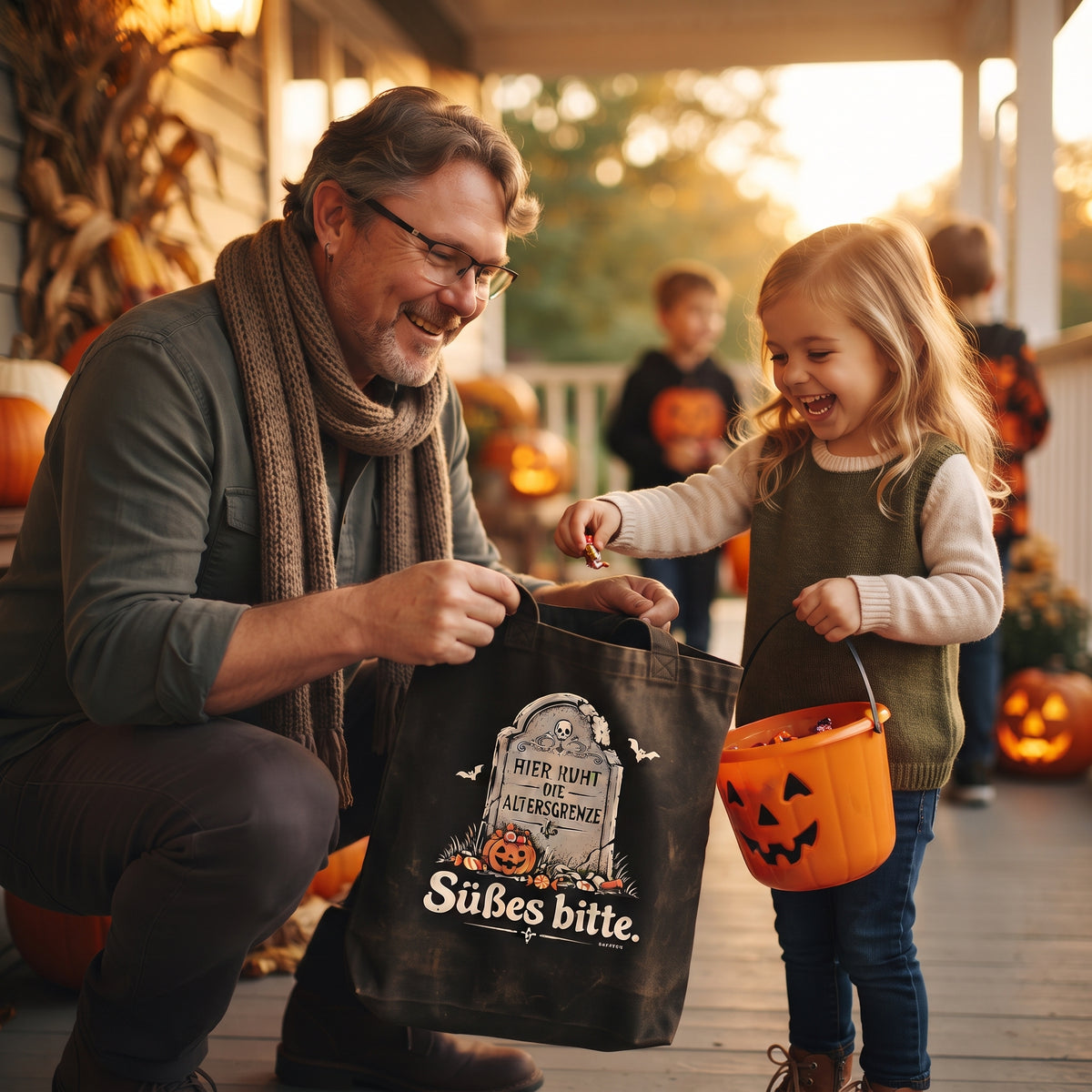 Hier ruht die Altersgrenze | Lustige Trick or Treat Tasche