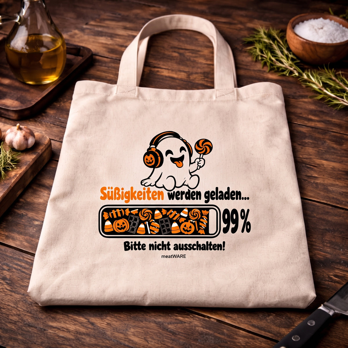 Süßigkeiten werden geladen - Lustige Trick or Treat Tasche