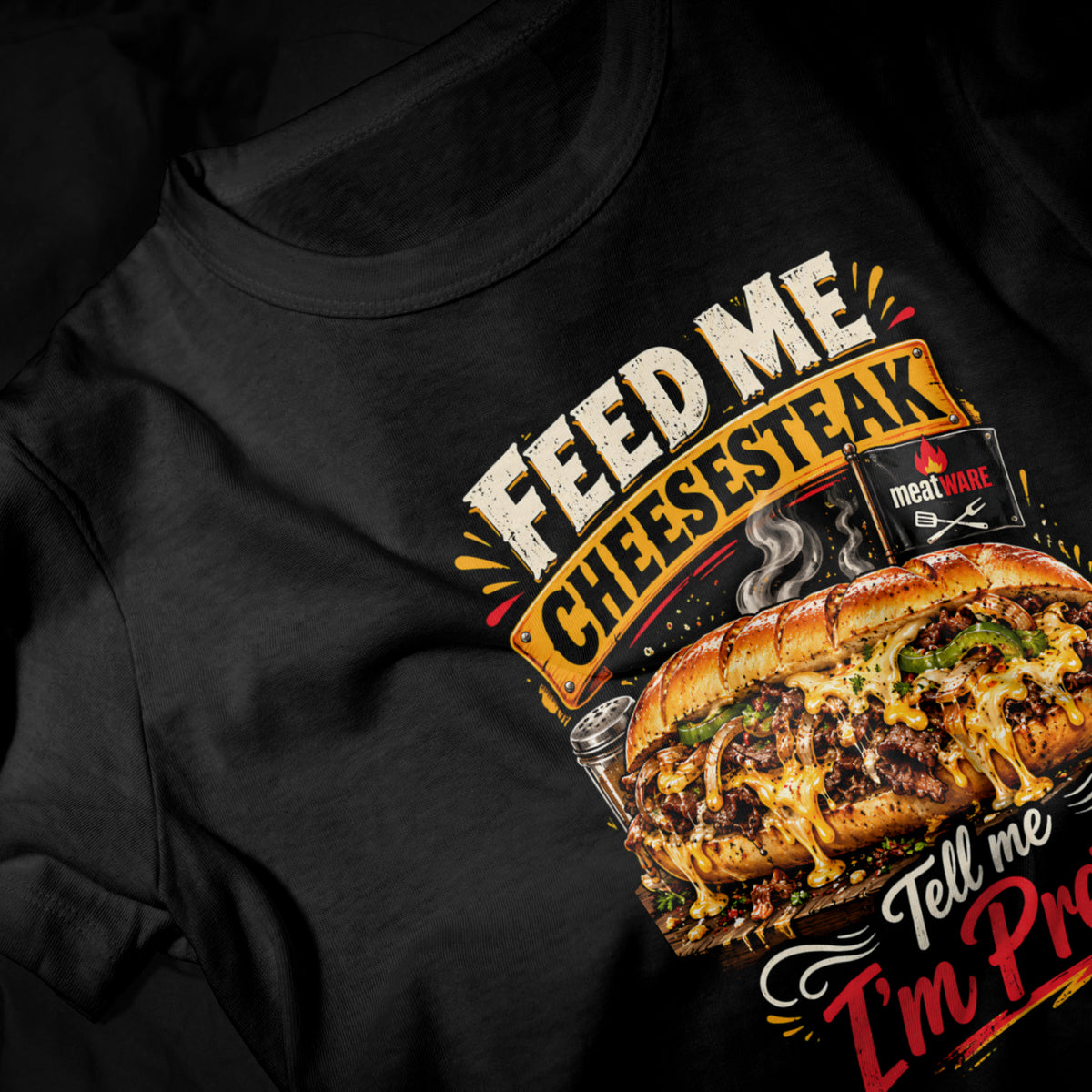 Feed Me Cheesesteak Tell Me I'm Pretty – Lustiges Fast Food Oversized Shirt