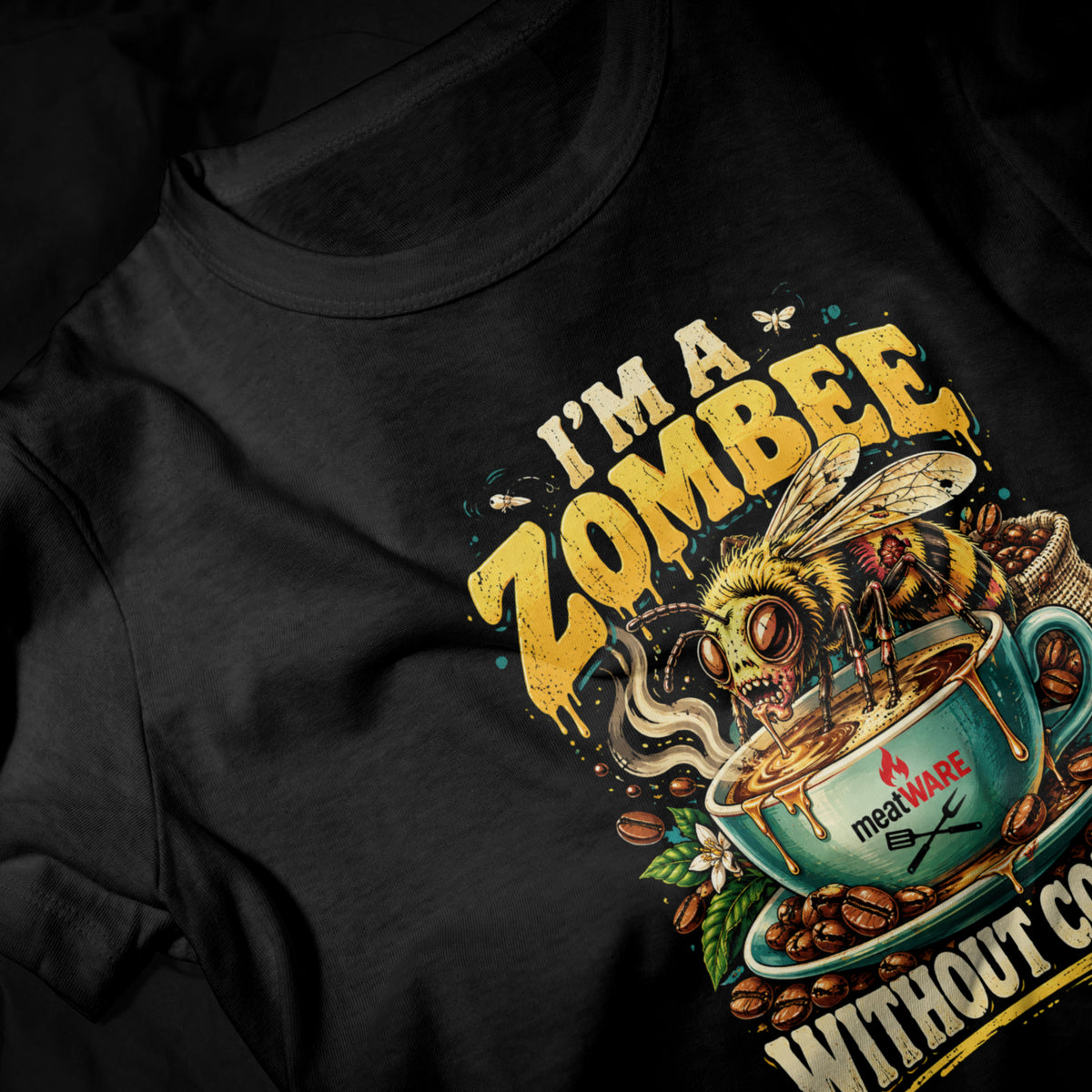 I'm A Zombee Without Coffee – Lustiges Kaffee Zombie Biene Premium T-Shirt