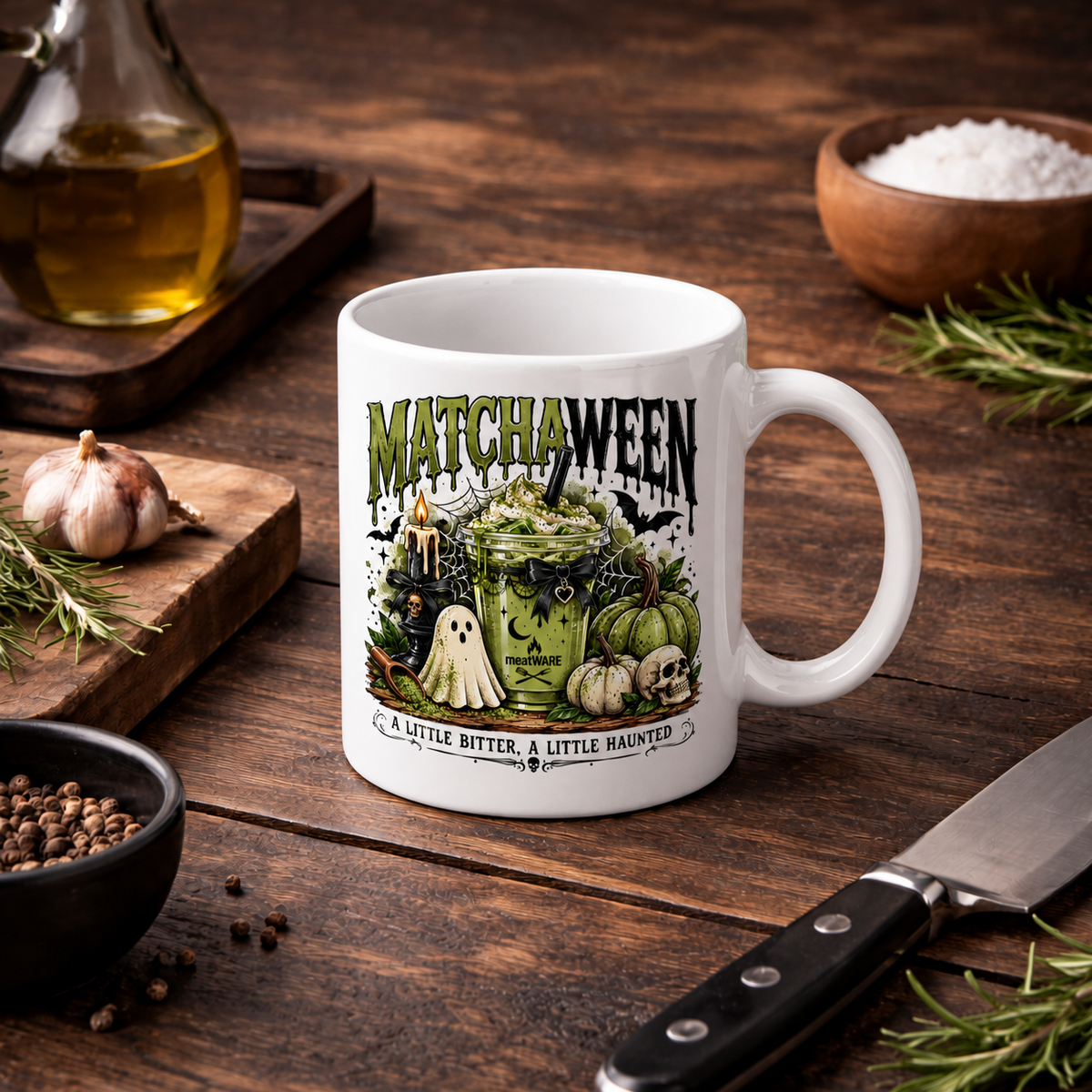 Matchaween A Little Bitter A Little Haunted – Halloween Matcha Keramiktasse