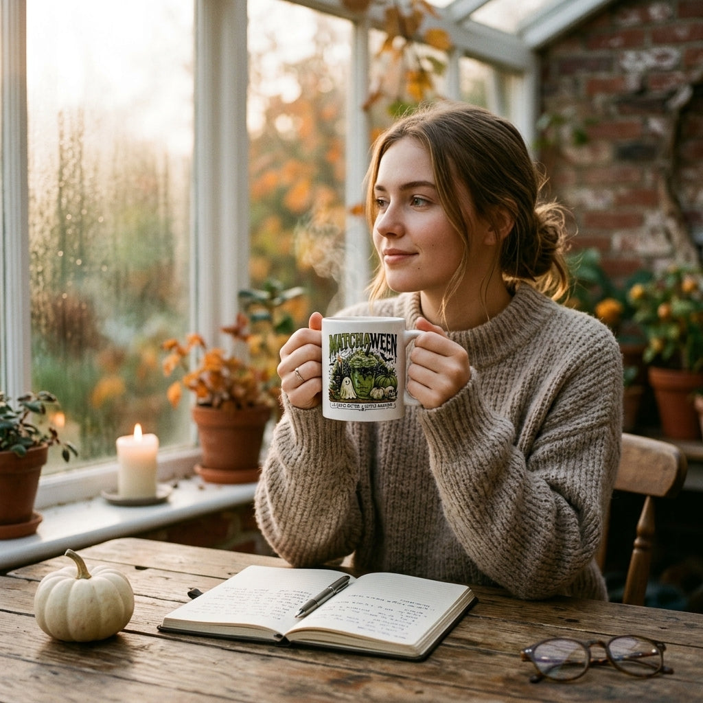 Matchaween A Little Bitter A Little Haunted – Halloween Matcha Keramiktasse