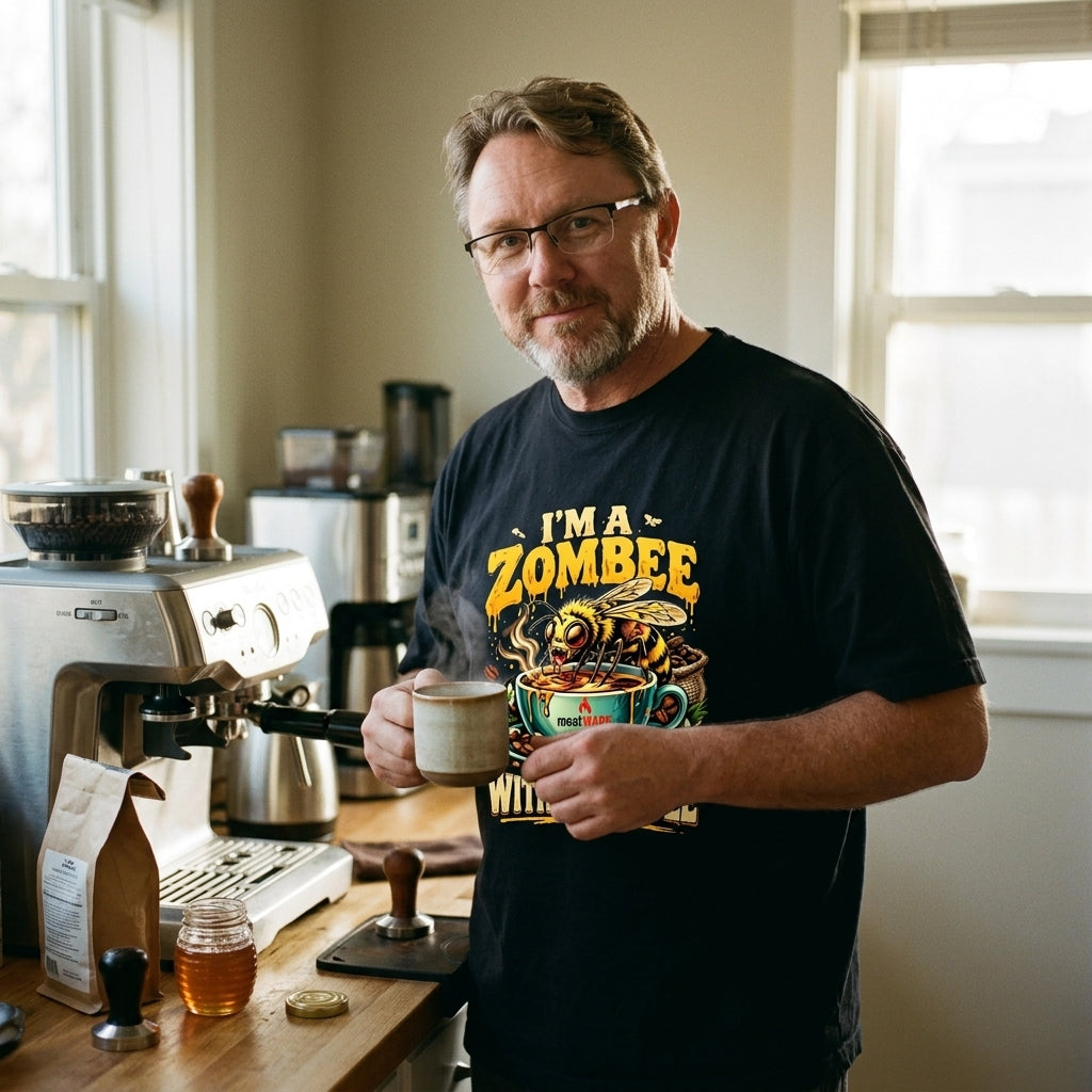 I'm A Zombee Without Coffee – Lustiges Kaffee Zombie Biene Oversized Shirt