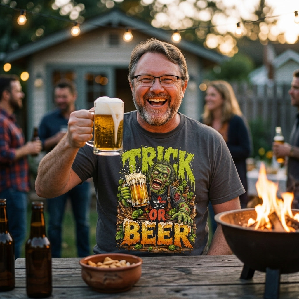 Trick Or Beer – Lustiges Halloween Bier Oversized Shirt