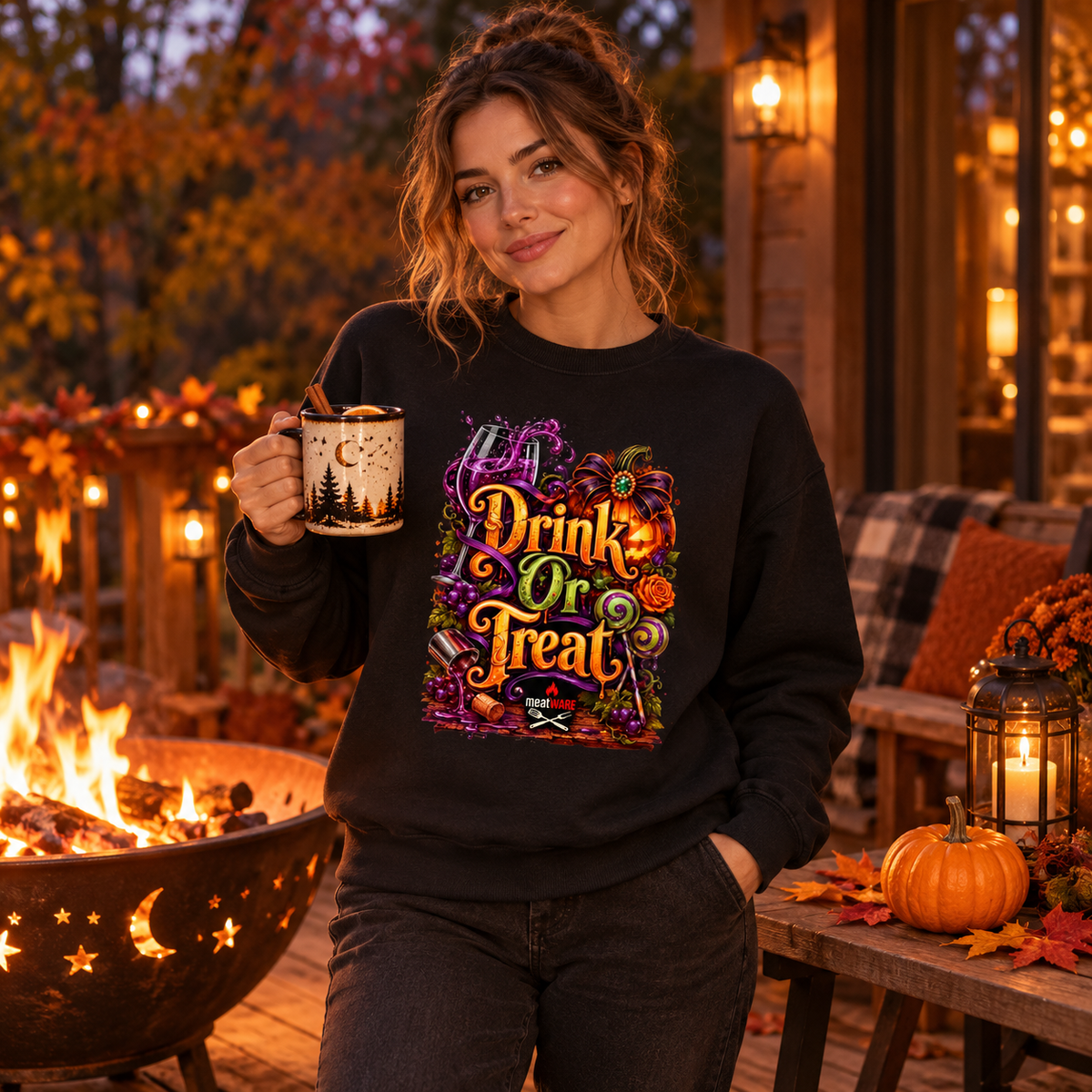 Drink Or Treat – Lustiges Halloween Cocktail Premium Organic Sweatshirt