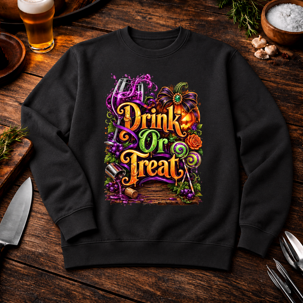 Drink Or Treat – Lustiges Halloween Cocktail Premium Organic Sweatshirt