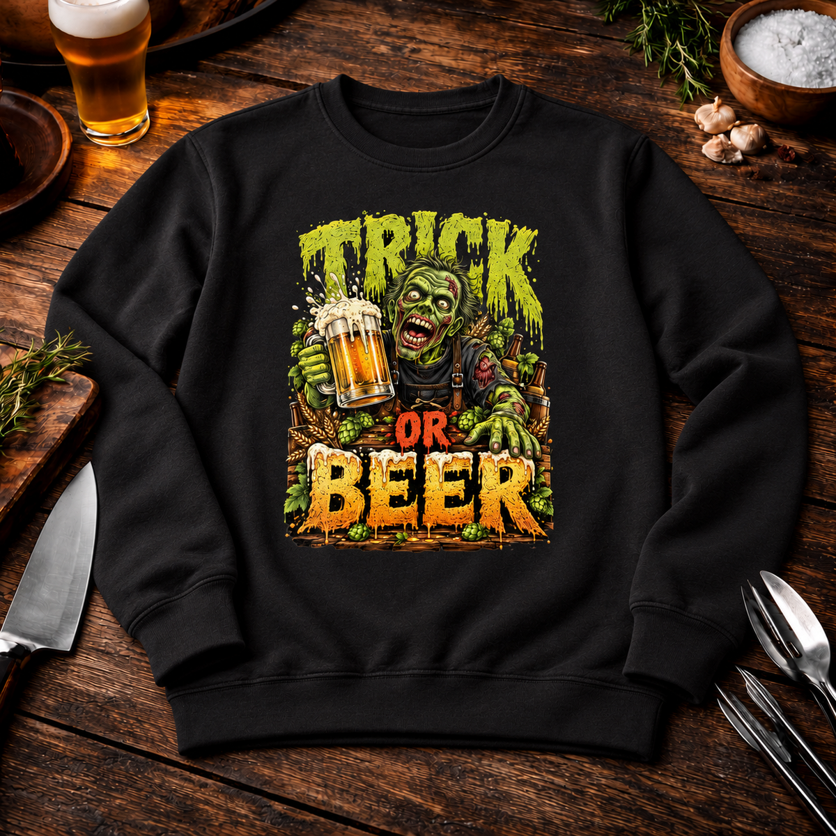 Trick Or Beer – Lustiges Halloween Bier Premium Organic Sweatshirt