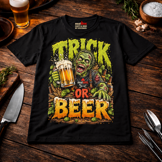 Trick Or Beer – Lustiges Halloween Bier Premium T-Shirt