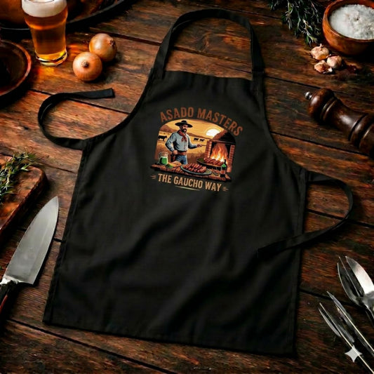 Asado Masters The Gaucho Way – Premium Grillschürze (Argentinisches Grillen & Open Fire Kochschürze)