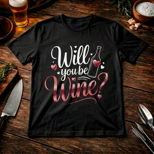 Will you be Wine? – Premium T-Shirt (Lustiges Wein-Geschenk & Date-Night Shirt)