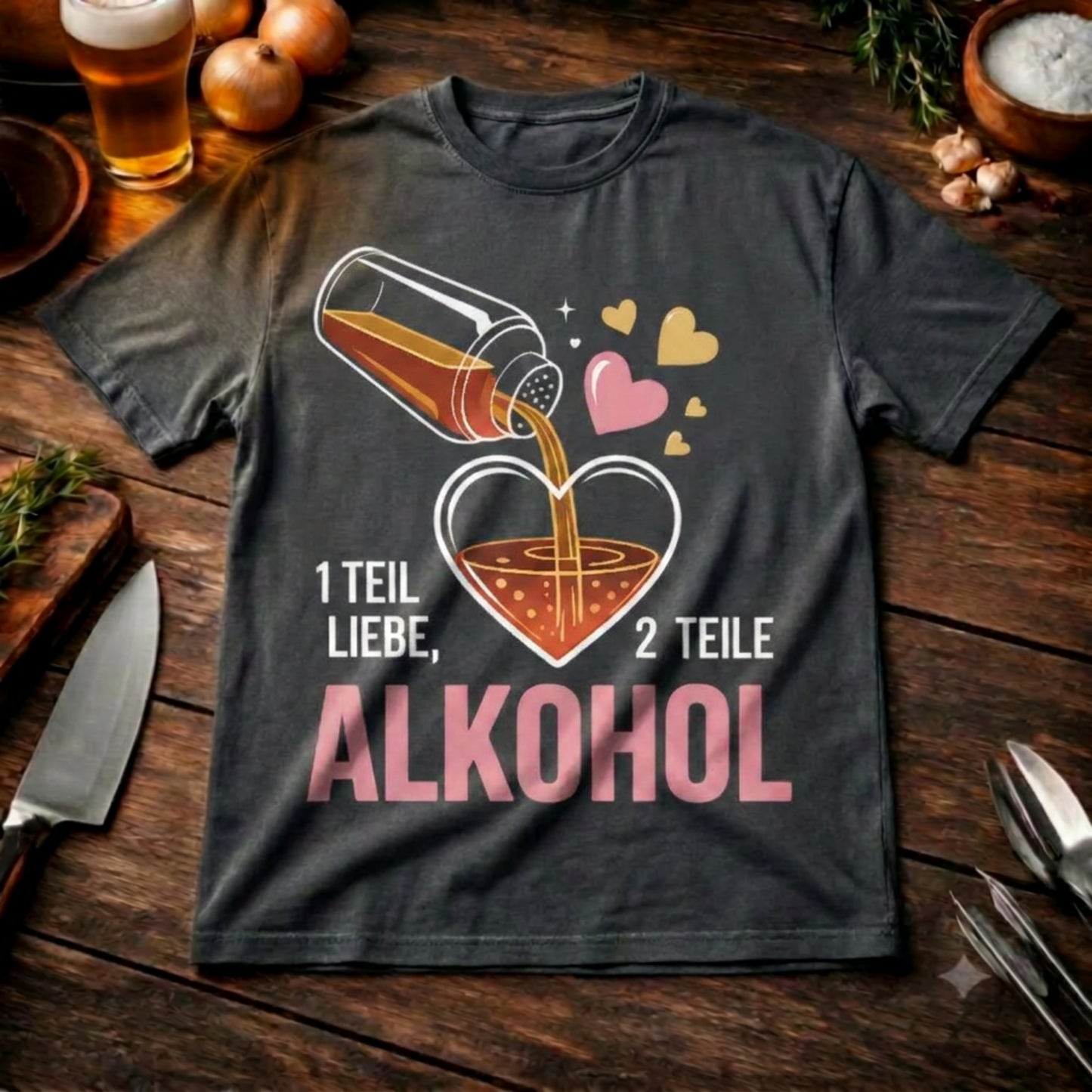 1 Teil Liebe, 2 Teile Alkohol – Oversized Streetwear Shirt