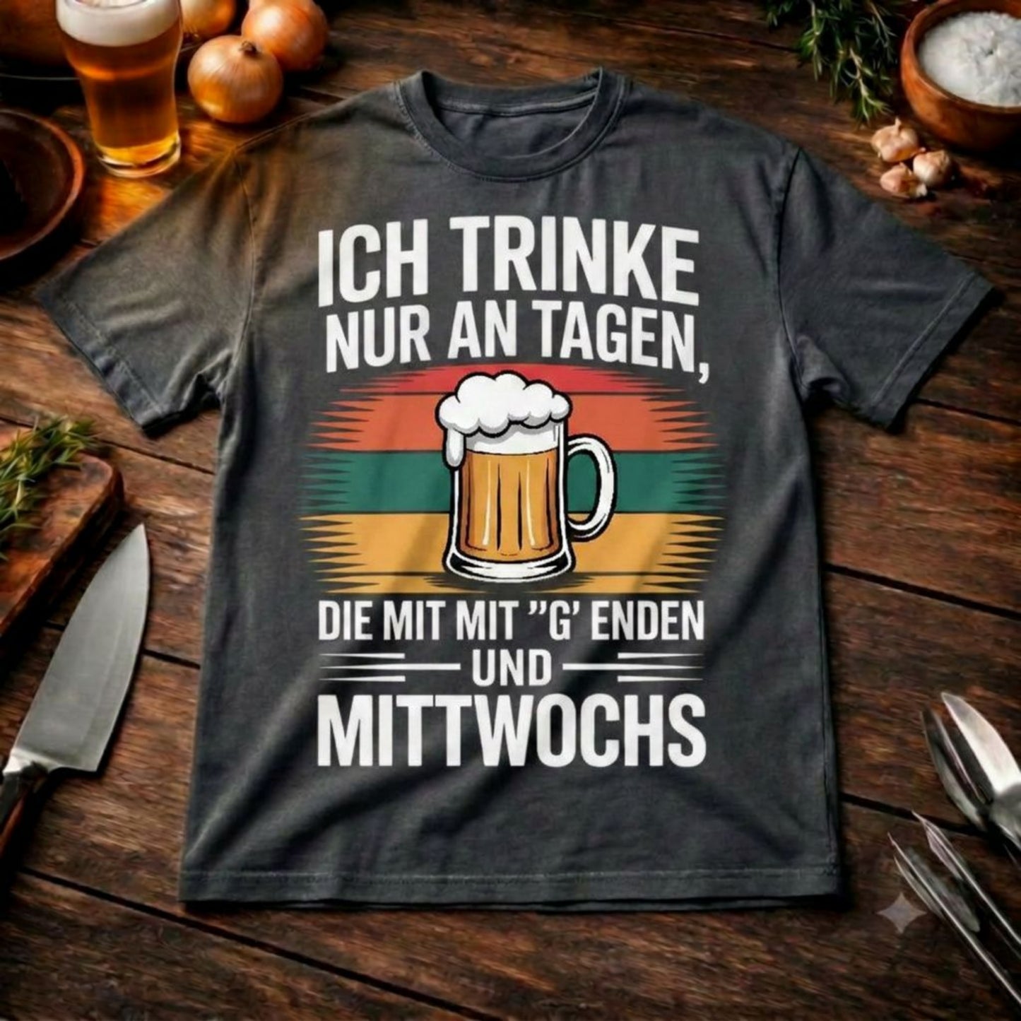 Ich trinke nur an Tagen mit 'G' & Mittwochs – Oversized Bier-Shirt
