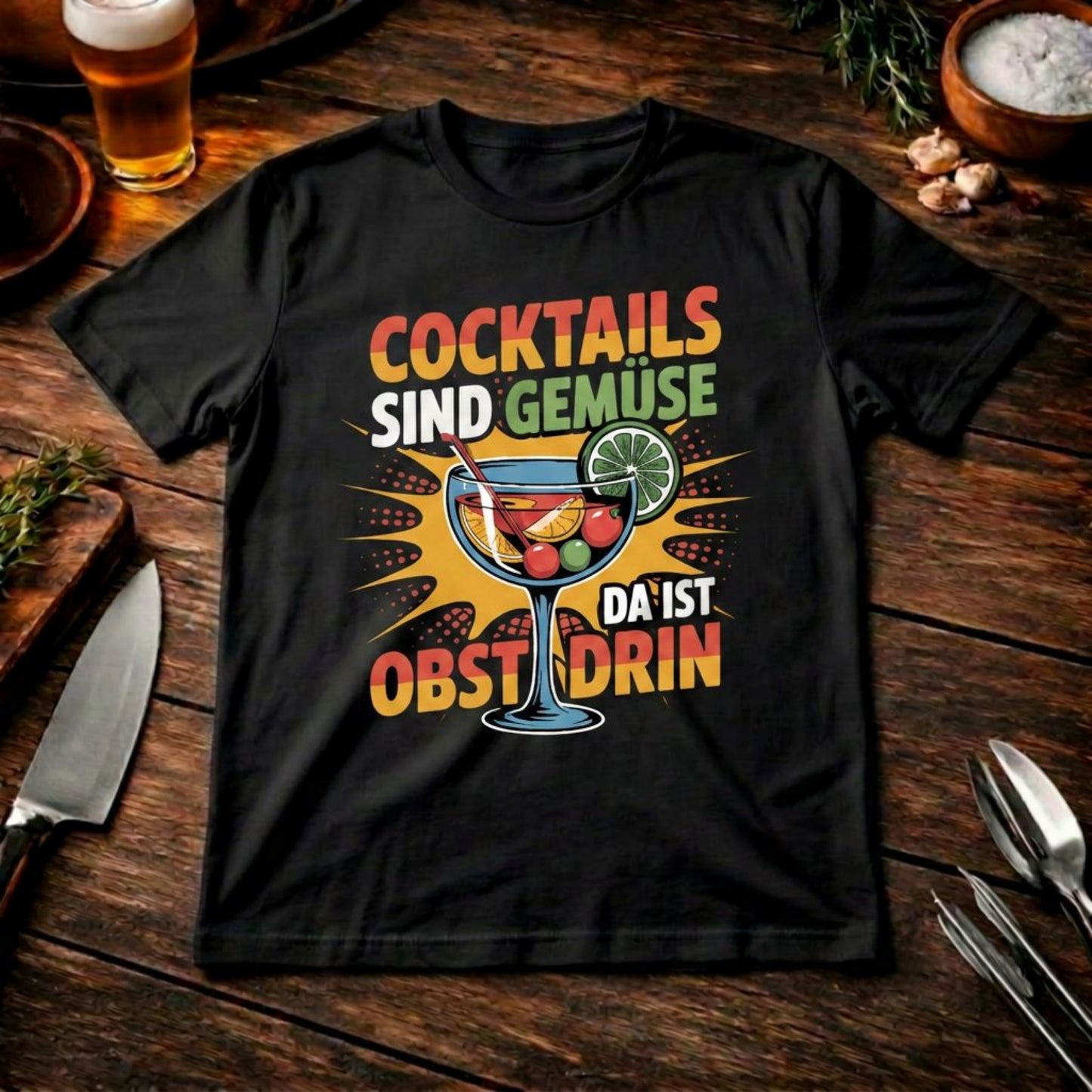 Cocktails sind Gemüse – Premium T-Shirt für Genießer