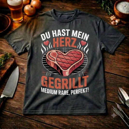 Du hast mein Herz gegrillt – Oversized T-Shirt (BBQ & Romantik)