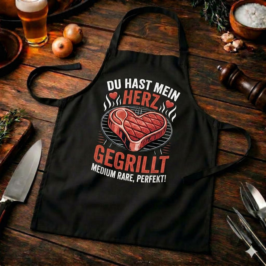 Du hast mein Herz gegrillt – Premium Grillschürze (BBQ & Romantik)