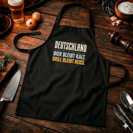 Deutschland: Bier bleibt kalt, Grill bleibt heiss – Premium Grillschürze