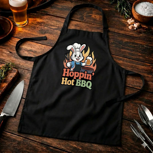 Hoppin' Hot BBQ Grillschürze – Lustiges Hasen-Design | Profi BBQ Latzschürze