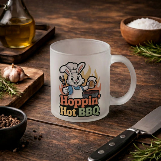 Hoppin' Hot BBQ Glastasse satiniert – Edler Hasen Grill-Becher | Meatware®