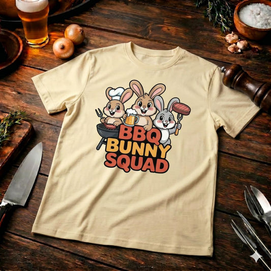 BBQ Bunny Squad Kinder T-Shirt – Organic Cotton | Lustiges Hasen Grill Design