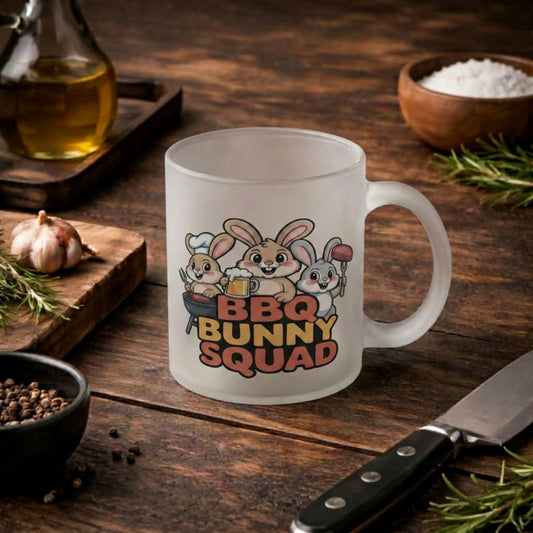 BBQ Bunny Squad Glastasse satiniert – Edler Hasen Grill-Becher | Meatware®