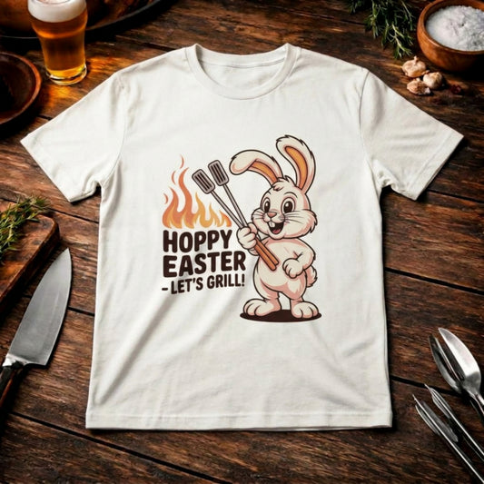 Hoppy Easter Let’s Grill T-Shirt – Lustiges Osterhasen BBQ Design | Meatware®