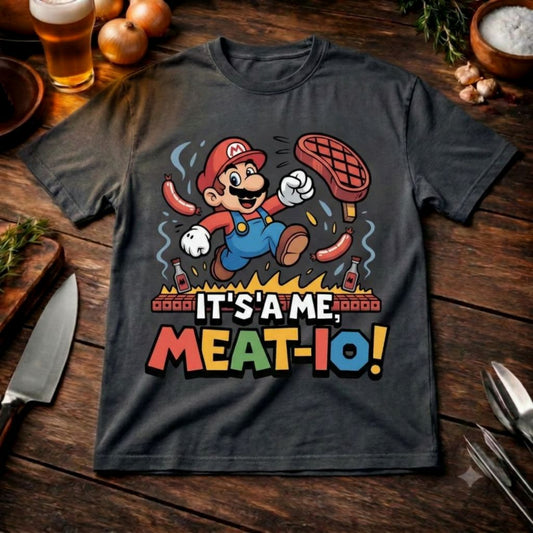 Meat-io Oversized Shirt – Heavy Cotton | Retro Gamer Fleisch Mashup