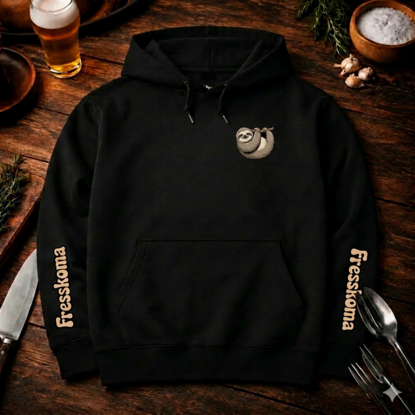 Fresskoma Classic Hoodie – Full Print Edition | Vorne, Hinten & Ärmel-Design
