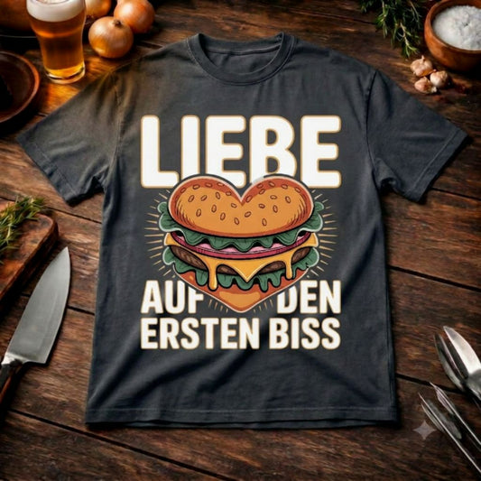 Liebe auf den ersten Biss – BBQ Burger Oversized T-Shirt (Herren & Damen Grill Style)