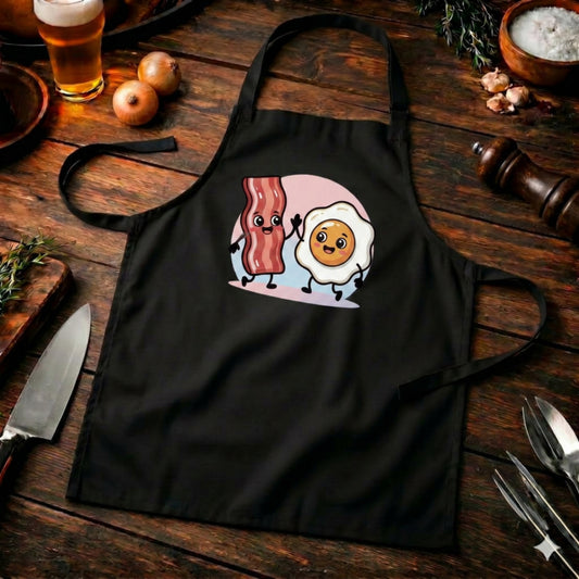 Bacon & Egg Friends – Premium Grillschürze (Lässige Kochschürze für Frühstück & BBQ)