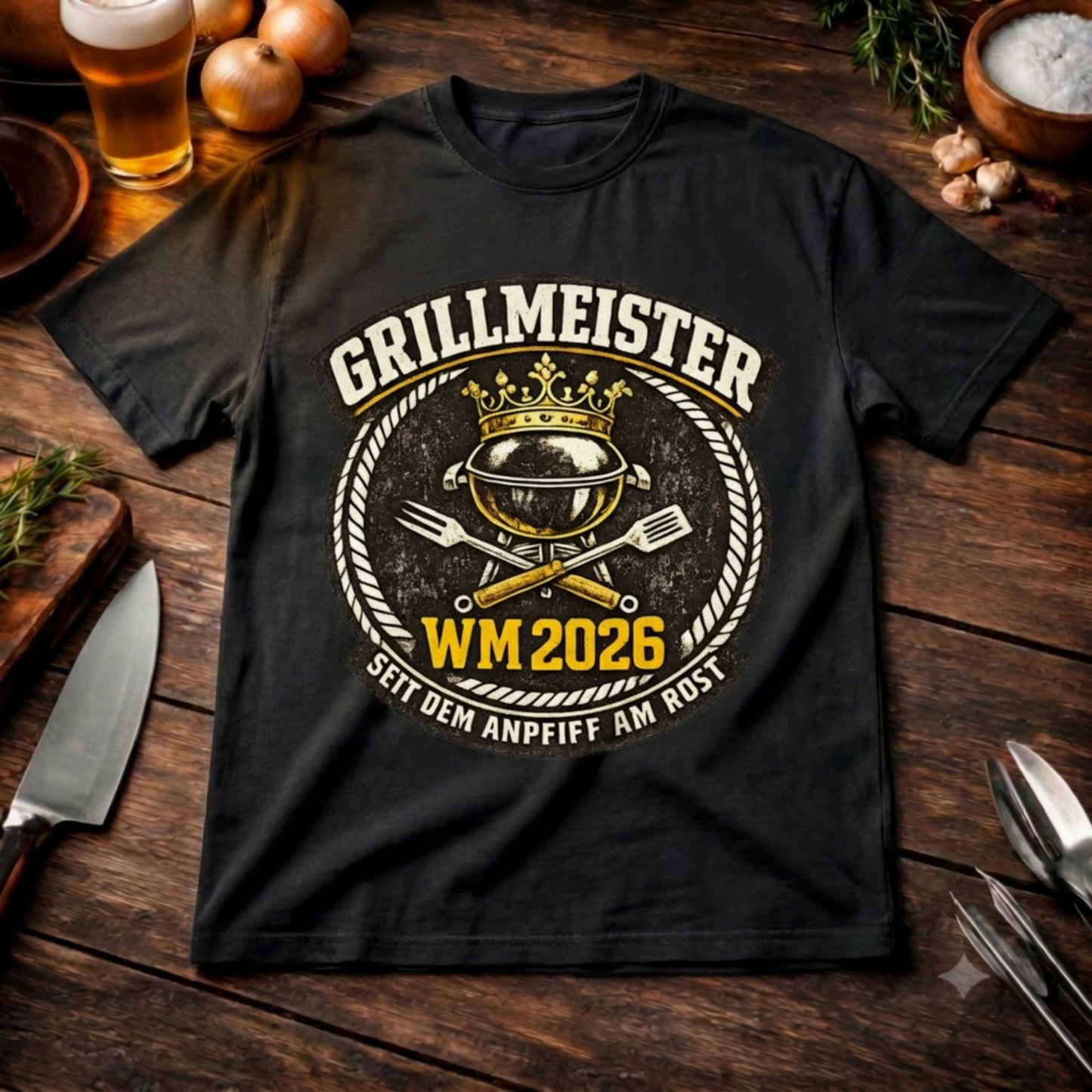 Grillmeister WM 2026 – Lässiges Oversized T-Shirt (Fußball & Grillen Fanshirt)